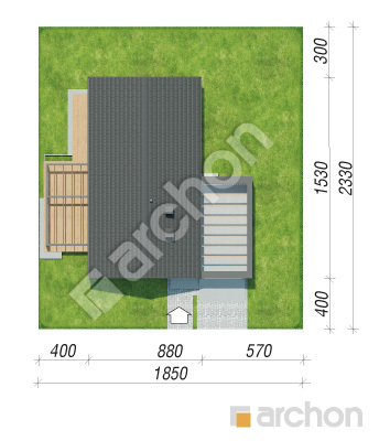 gotowy projekt Dom w oliwnikach 5 (E) sytuacja