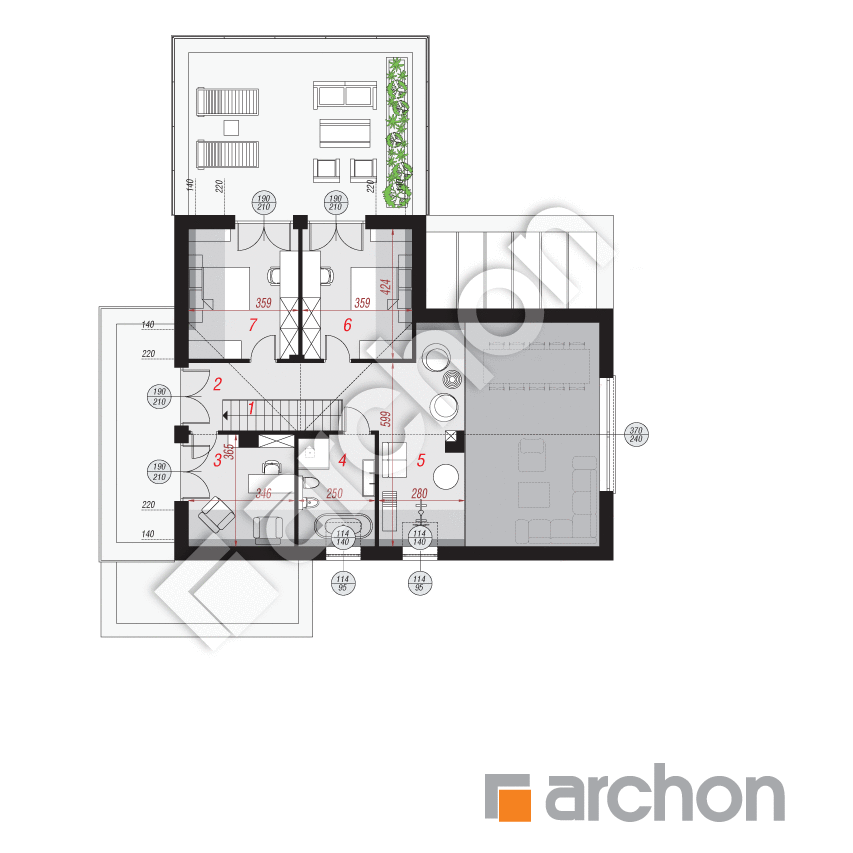 gotowy projekt Dom w aromach (G2) rzut poddasza