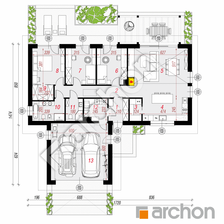 gotowy projekt Dom w rarytasach 5 (G2AE) rzut parteru
