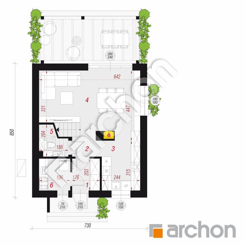 gotowy projekt Dom w winogronach 8 (E) OZE rzut parteru