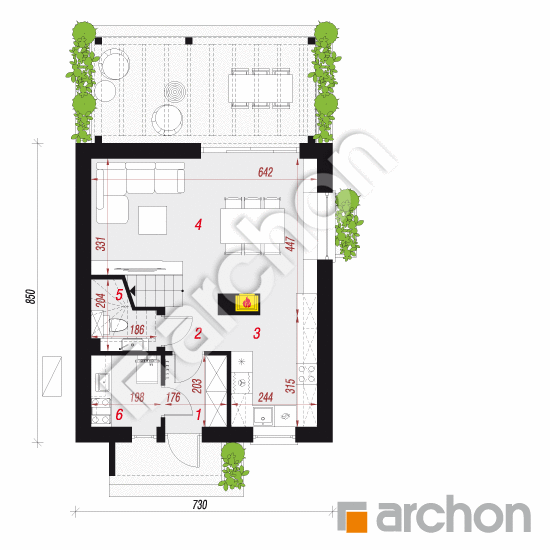 gotowy projekt Dom w winogronach 8 (E) OZE rzut parteru