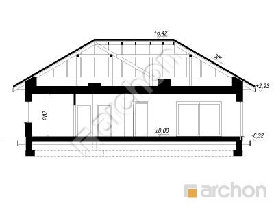 gotowy projekt Dom w paryżankach 2 (E) przekroj budynku
