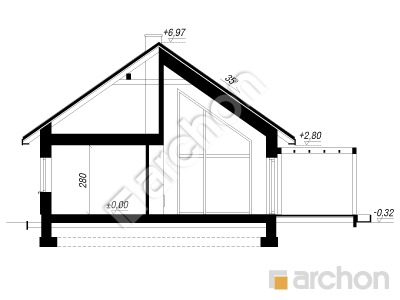 gotowy projekt Dom w jaśminowcach 2 (E) przekroj budynku