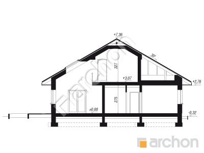 gotowy projekt Dom w jonagoldach 5 (G2) przekroj budynku
