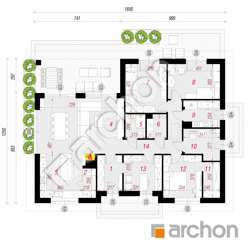 gotowy projekt Dom w litodorach 5 rzut parteru