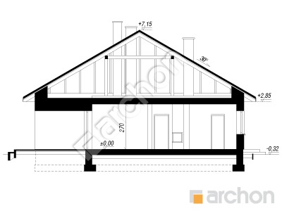 gotowy projekt Dom w litodorach 5 przekroj budynku