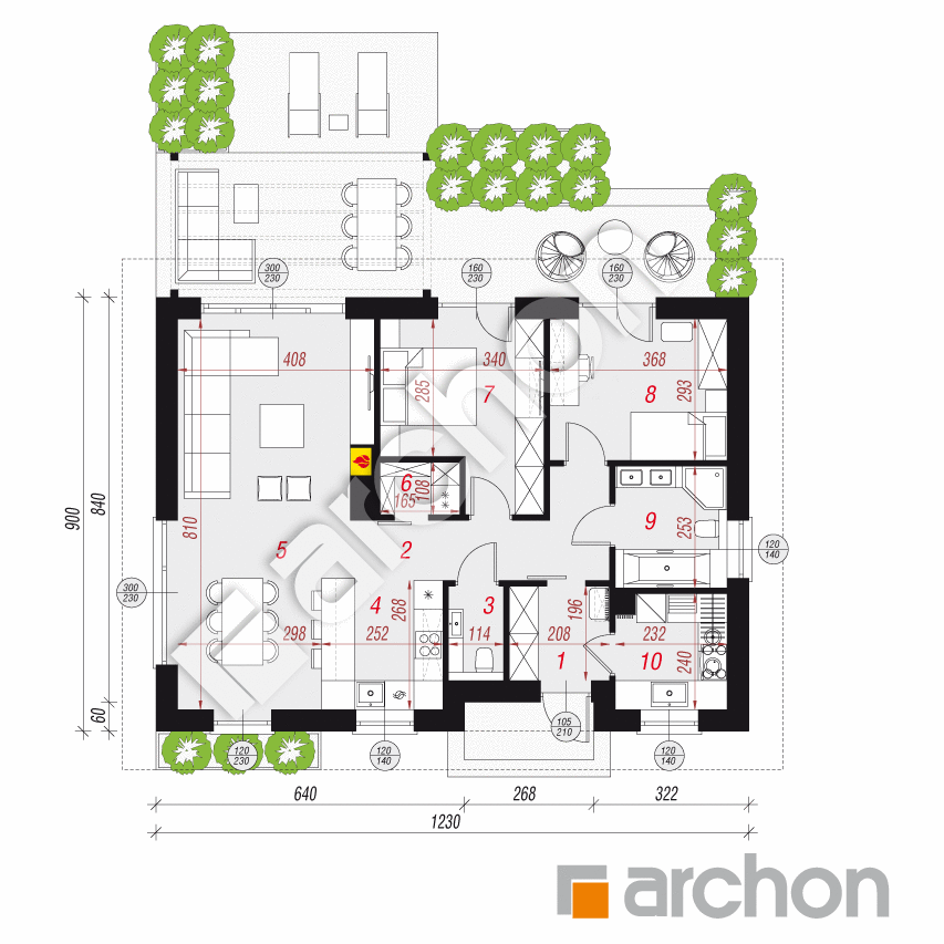 gotowy projekt Dom w batawii 2 (E) rzut parteru
