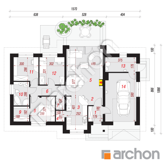 gotowy projekt Dom w nerinach 5 rzut parteru