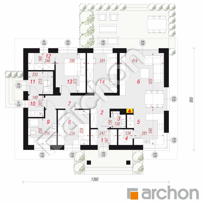 gotowy projekt Dom w leszczynowcach 6 rzut parteru