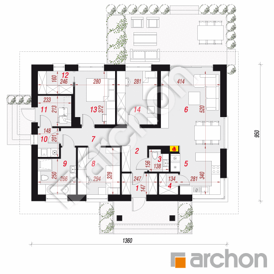 gotowy projekt Dom w leszczynowcach 6 rzut parteru