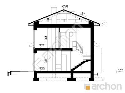 gotowy projekt Willa Maja (GBA) przekroj budynku
