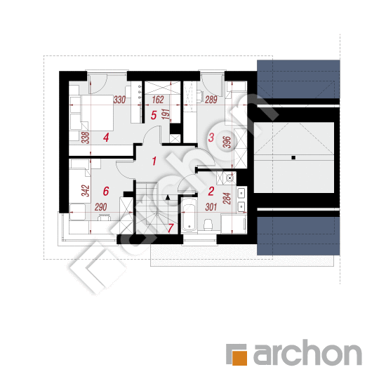 gotowy projekt Willa Maja (GBA) rzut piętra