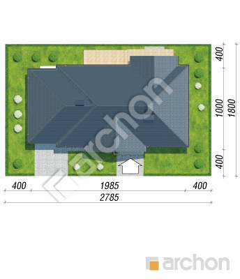 gotowy projekt Dom w leszczynowcach 5 sytuacja