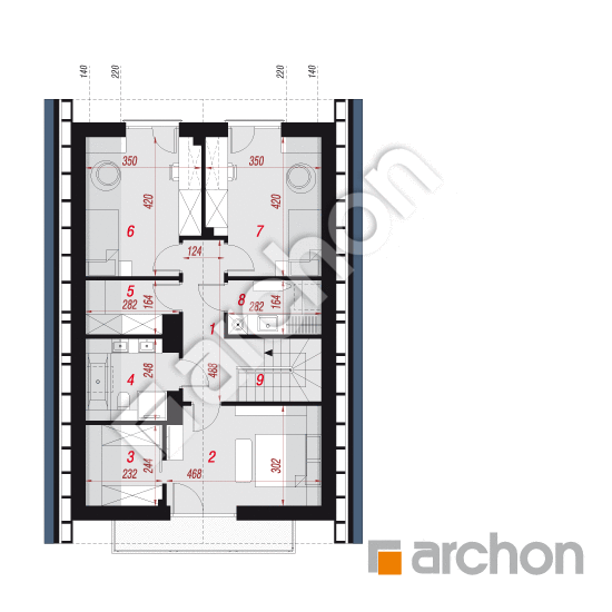 gotowy projekt Dom w arbuzach 4 (E) rzut poddasza
