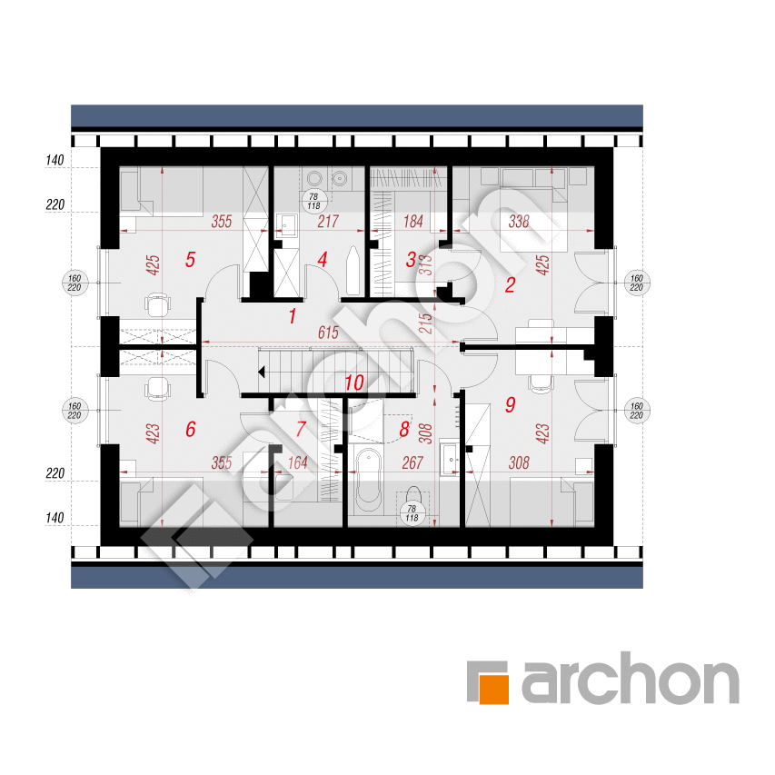 gotowy projekt Dom w aurorach 23 (GE) OZE rzut poddasza