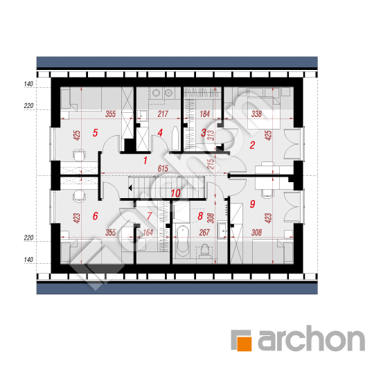 gotowy projekt Dom w aurorach 23 (GE) OZE rzut poddasza