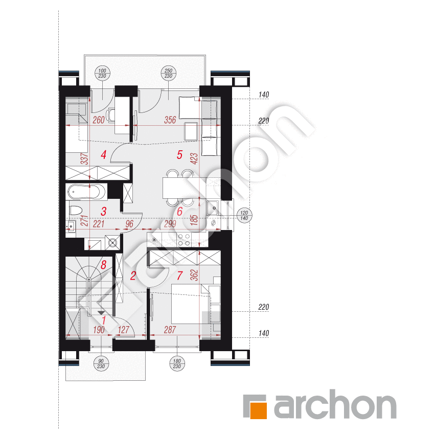gotowy projekt Dom w bratkach 23 (R2B) rzut poddasza