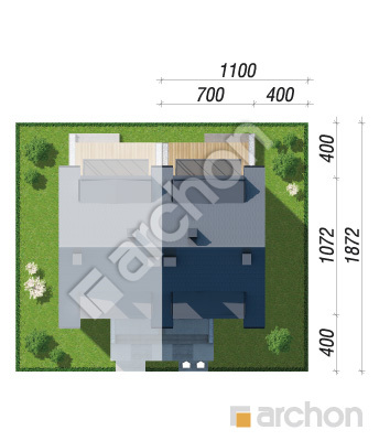 gotowy projekt Dom w bratkach 23 (R2B) sytuacja