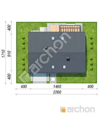 gotowy projekt Dom w malinówkach 60 (G) sytuacja