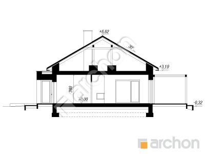 gotowy projekt Dom w skalnicach 3 (G2) przekroj budynku