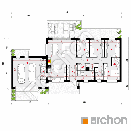 gotowy projekt Dom w skalnicach 3 (G2) rzut parteru