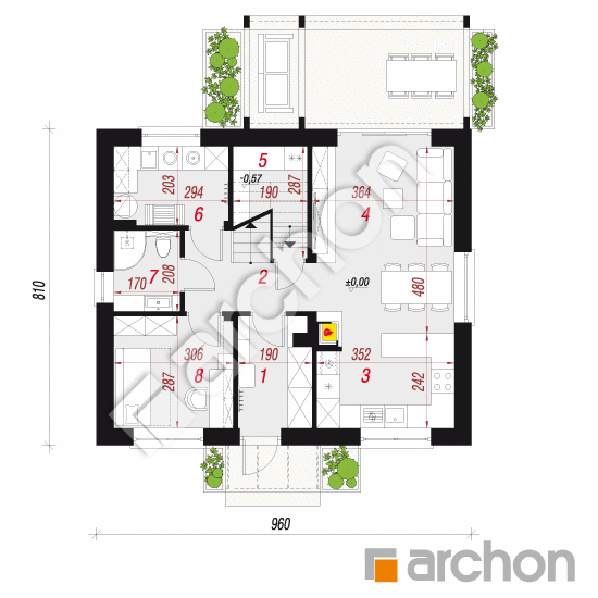 gotowy projekt Dom w zielistkach 23 rzut parteru