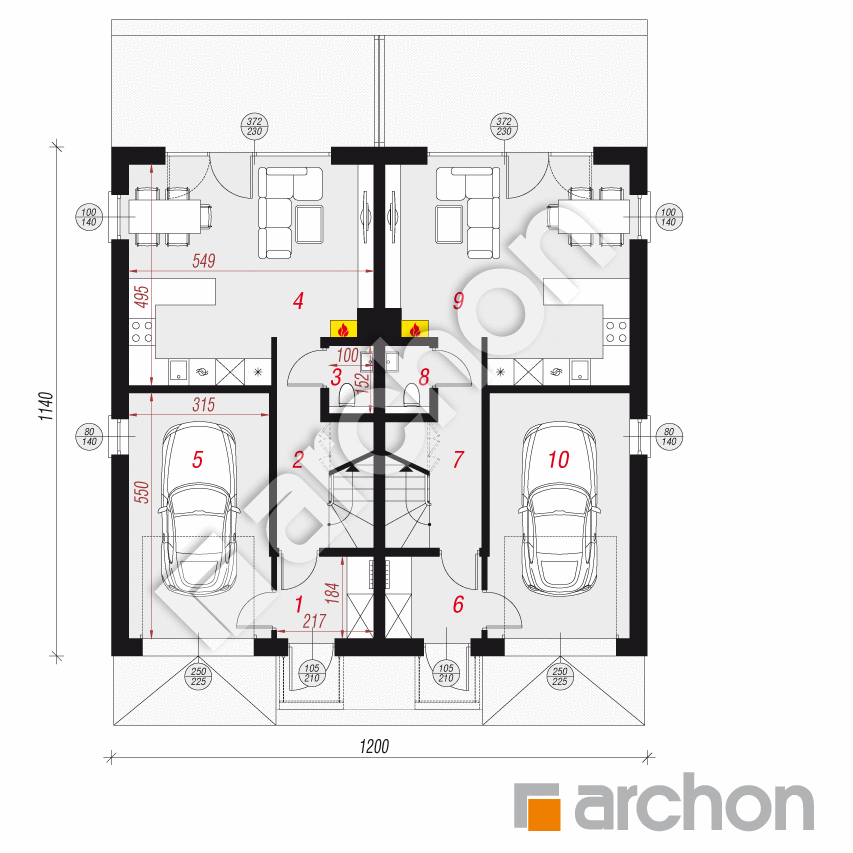 gotowy projekt Dom w riveach 3 (GR2) rzut parteru