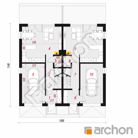 gotowy projekt Dom w riveach 3 (GR2) rzut parteru