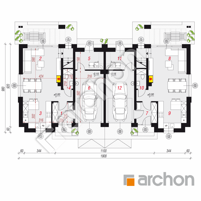 gotowy projekt Dom w gunnerach 2 (R2) rzut parteru