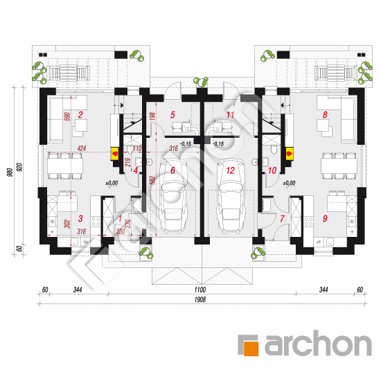 gotowy projekt Dom w gunnerach 2 (R2) rzut parteru