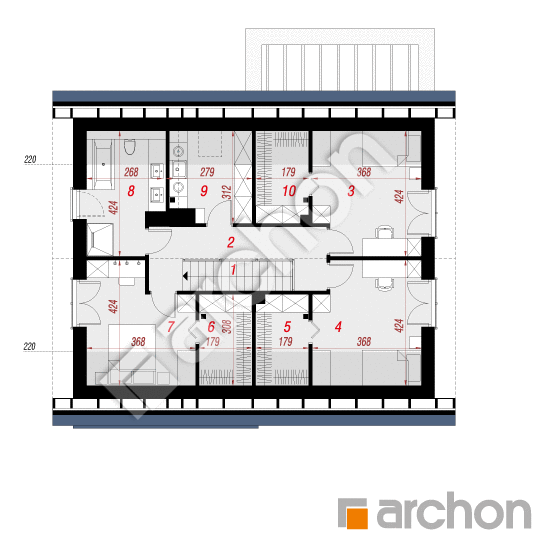 gotowy projekt Dom w aurorach 22 (GE) OZE rzut poddasza