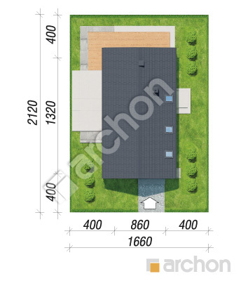 gotowy projekt Dom w jaskrzynach (E) sytuacja