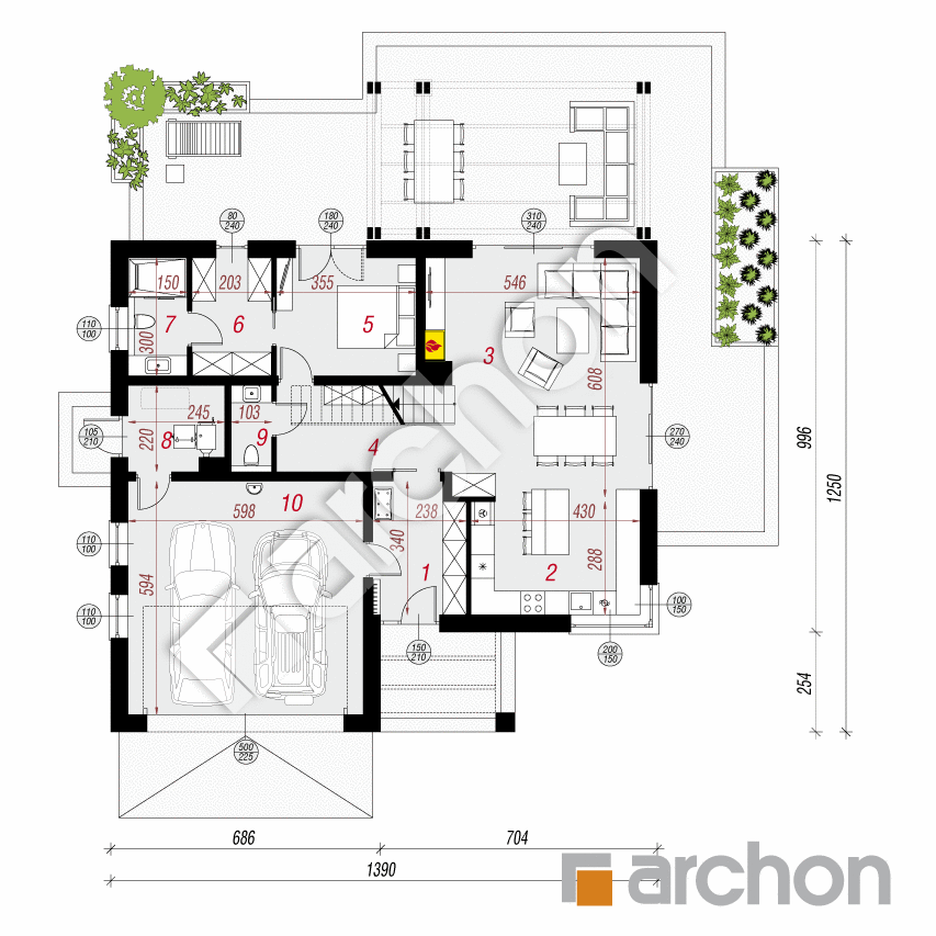 gotowy projekt Dom w stokezjach (G2) rzut parteru