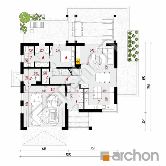 gotowy projekt Dom w stokezjach (G2) rzut parteru