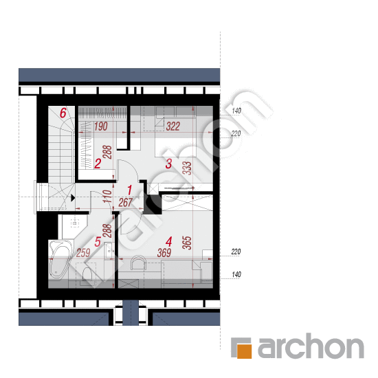 gotowy projekt Dom w borówkach (B) rzut poddasza