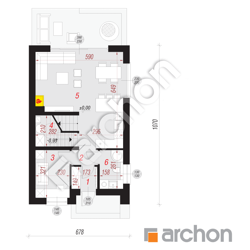 gotowy projekt Dom w klementynkach 2 rzut parteru