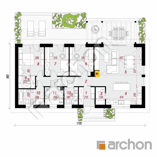 gotowy projekt Dom w rarytasach 5 (AE) rzut parteru