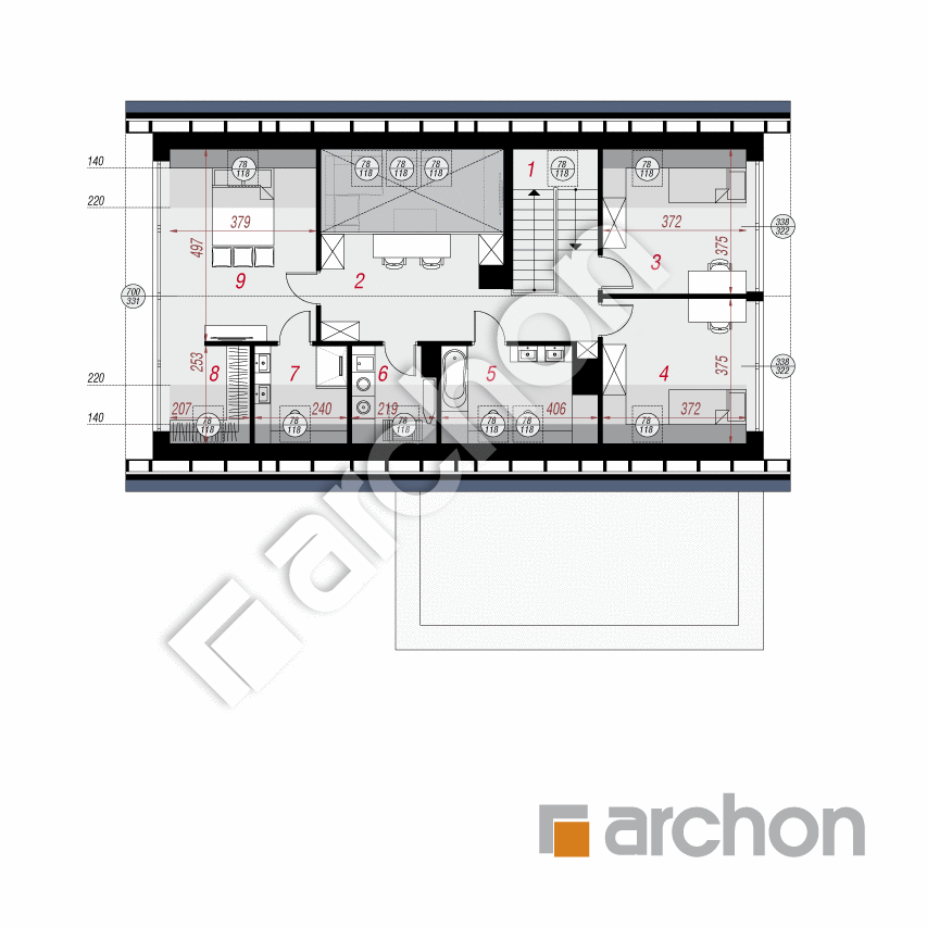 gotowy projekt Dom w dabecjach 2 (G2) rzut poddasza