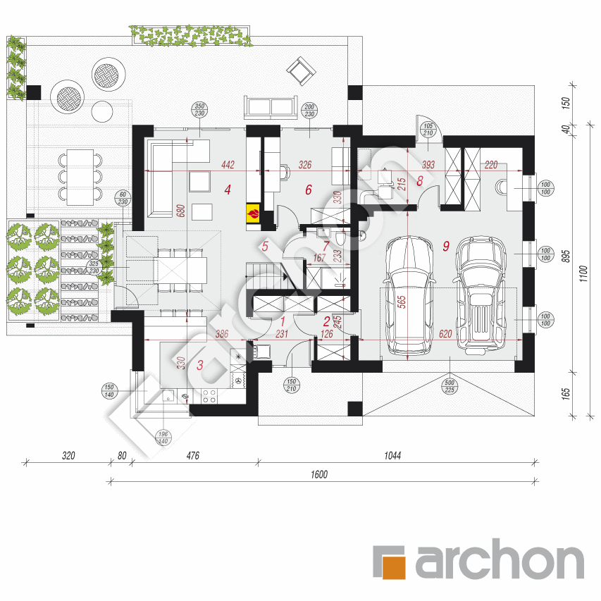 gotowy projekt Dom w amorfach 2 (G2) rzut parteru