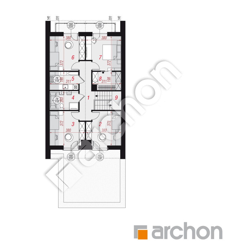 gotowy projekt Dom w wiesiołkach 4 (G2E) rzut poddasza
