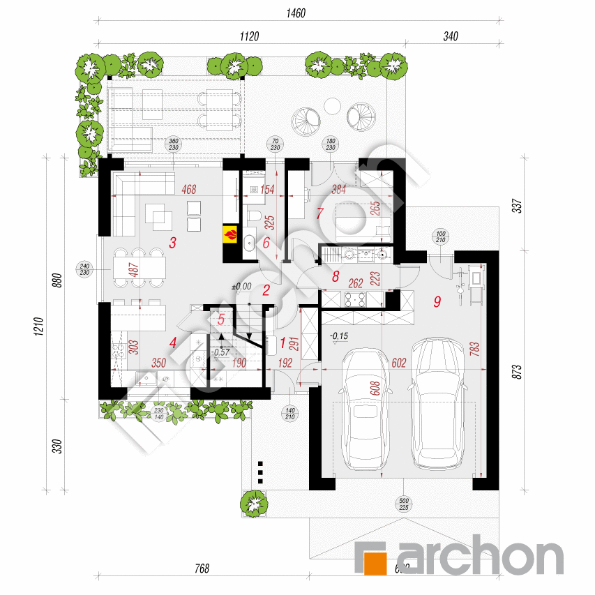 gotowy projekt Dom w raflezjach (G2E) rzut parteru