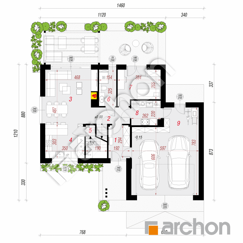 gotowy projekt Dom w raflezjach (G2E) rzut parteru