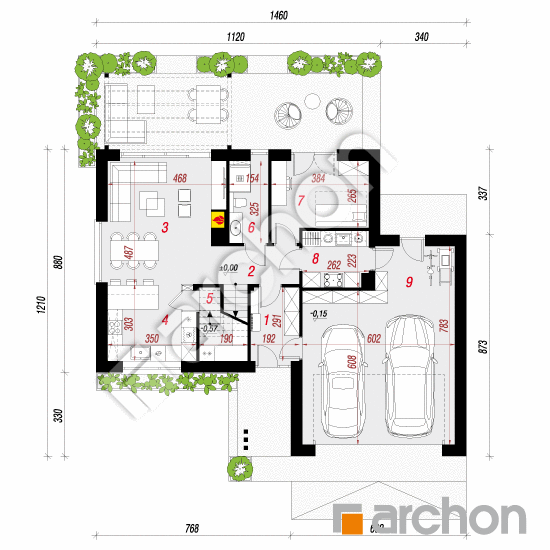 gotowy projekt Dom w raflezjach (G2E) rzut parteru