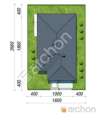 gotowy projekt Dom w renklodach 41 (G) sytuacja