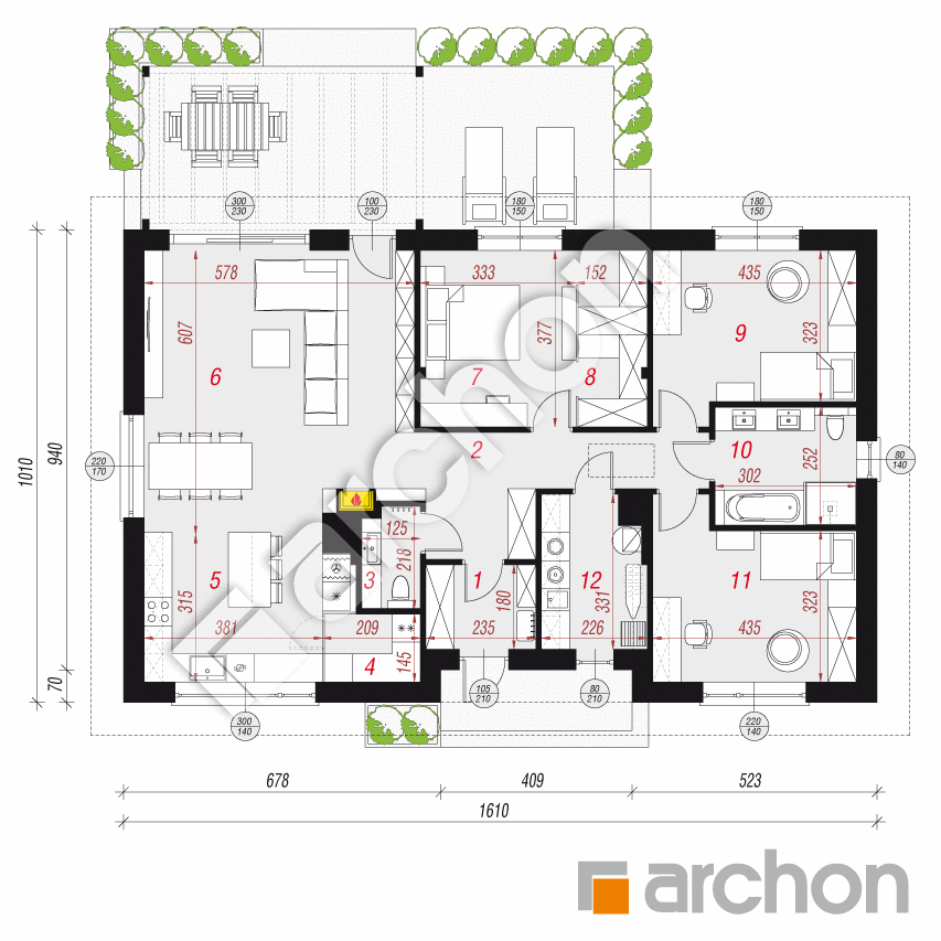 gotowy projekt Dom w lipiennikach 9 rzut parteru