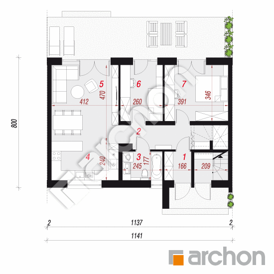 gotowy projekt Dom w halezjach 6 (R2S) rzut parteru