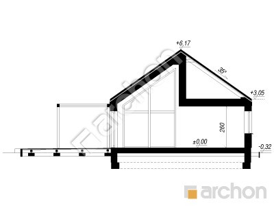 gotowy projekt Dom w kosaćcach 37 (G2) przekroj budynku