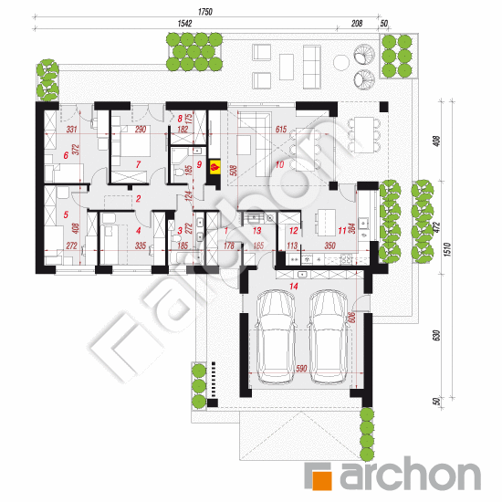 gotowy projekt Dom w kosaćcach 24 (G2) rzut parteru