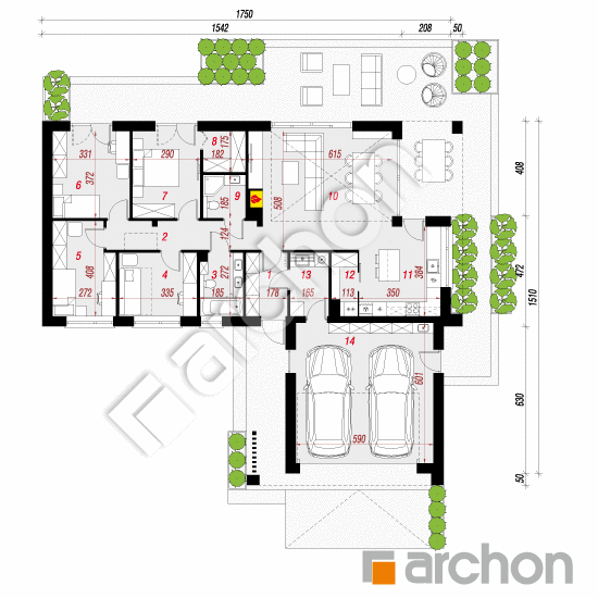 gotowy projekt Dom w kosaćcach 24 (G2) rzut parteru