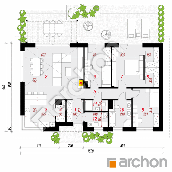 gotowy projekt Dom w kruszczykach 25 rzut parteru